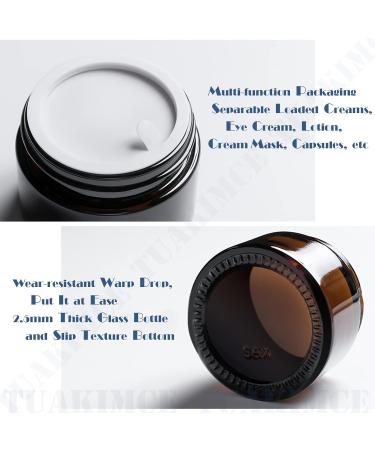Tuakimce 4-Piece Amber Glass Cream Can Set - 20ml & 30ml Containers for Lotion Cream & Cosmetics with Lids - Fillable & Reusable for International Shipping - Buy Online on SooperMarket.com