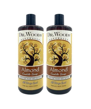 Dr. Woods Pure Almond Liquid Castile Soap with Organic Shea Butter, 32 Ounce (Pack of 2)