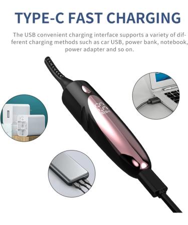 Veeteah Heated Eyelash Curler Electric Lash Curler with Comb Battery Operated Natural Curling Small Eyelash Curler Natural Curling Lash Curler for Eye Makeup Black - Buy Online on SooperMarket.com