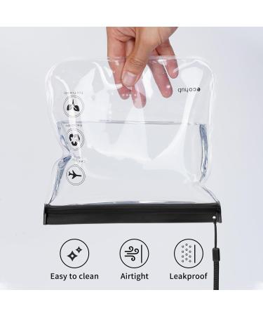 ECOHUB Airport Security Liquids Bags EVA Airport Liquid Bag 20 x 20cm Airline Approved Clear Travel Toiletry Bag for Women Men Zip Lock Bags with Strap for Travel (2 pcs Gray&Black) Gray&black With Carrying Handle - Buy Online on SooperMarket.com