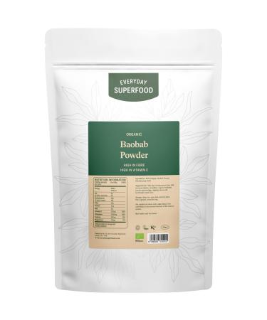 Everyday Superfood Organic Baobab Powder 190g High Vitamin C Perfect in Smoothies Tea and Baking 190 g (Pack of 1)