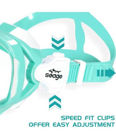 Seago Kids Swim Goggles Snorkel Diving Mask - Anti-Fog 180 Clear View for Youth (Ages 5-15) - Green - Buy Online on SooperMarket.com