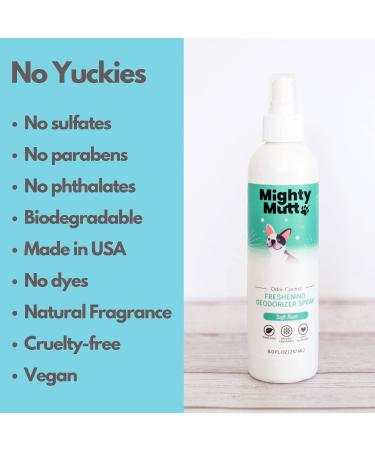 Mighty Mutt Natural Deodorizing Dog Spray 8oz | Odor Control, Freshening & Hypoallergenic | Calming & Moisturizing Formula - Buy Online on SooperMarket.com