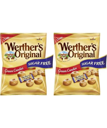 Werther's Original 1 x 70g Sugar-free cream candies with delicious caramel flavour (pack of 2) Pack of 2 (1 x 70g)