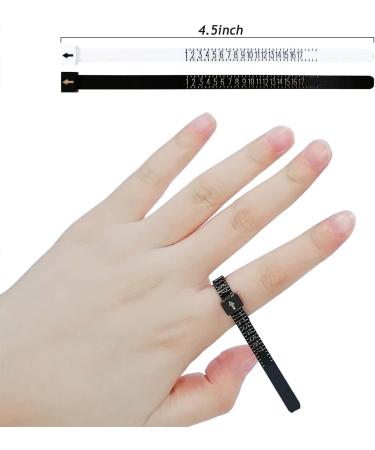 1 Pack US Ring Sizer Measuring Gauge 1-17 US Rings Size Plastic Finger Sizing Measure Tool Reusable Black - Buy Online on SooperMarket.com