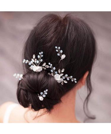 Handcess Wedding Hair Needles & Rhinestone Flower Clips - 5-Piece Bridal Accessories for Women and Girls - Buy Online on SooperMarket.com