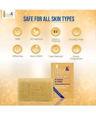 Fair & White AHA Exfoliating Soap 200g - Gentle Exfoliation for Brighter Skin - Buy Online on SooperMarket.com