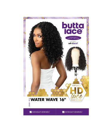 Sensationnel BUTTA Water Wave Lace Wig 16 - Extra Wide Parting Space, Preplucked Natural Hairline - Human Hair Blend (1B) - Buy Online on SooperMarket.com