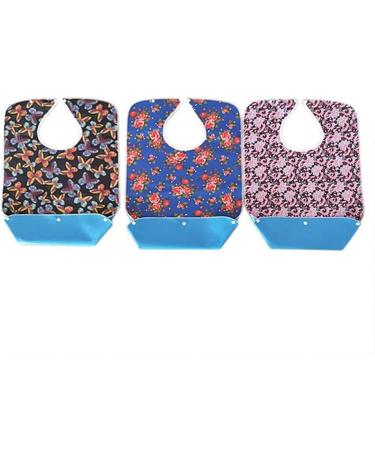 Adult Bibs for Eating with Crumb Catcher 3pcs Waterproof Reusable Clothing Protectors for Elderly Women - Buy Online on SooperMarket.com