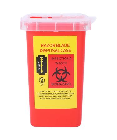 Osaladi Storage Container for Barber - Razor Shell Case & Shaving Blade Disposal - Compact Red Automatic Trash Can - Buy Online on SooperMarket.com