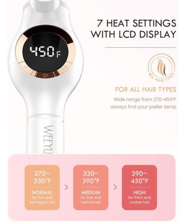 WEEYUM 3/8 Inch Small Curling Iron - Ceramic Tourmaline Barrel - 9mm Curling Wand for Short & Long Hair - Thin Curling Iron in White - Buy Online on SooperMarket.com