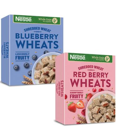 Cereal Bundle with Shredded Wheat Blueberry Fruit Wheats 450g and Shredded Wheat Red Berries and Vanilla Cereal 450g (2 Pack)