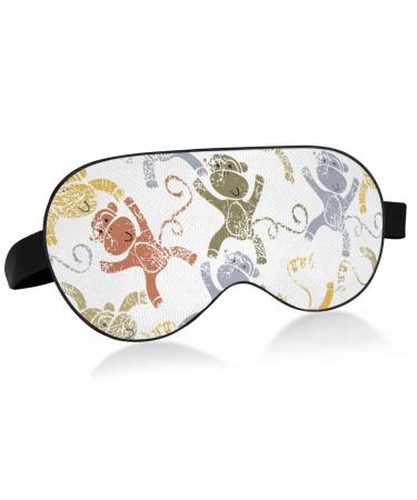 Haskirky Light Blocking Eye Mask Breathable and Adjustable Adult Men and Women Travel on Business Trips Yoga Meditation Light Smooth Comfortable Eye Mask Office Deep Sleep Goodies Cartoon Monkey