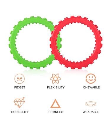 Baby Tooth Chew Toy - Food-Safe Silicone for Sensory Needs | Perfect for Autism SPD ADHD - 2 Pack Red/Green - Buy Online on SooperMarket.com