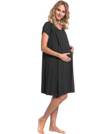 HAPPY MAMA Women's Labor Delivery Hospital Gown Breastfeeding Maternity 434p 16-18 Graphite Melange - Buy Online on SooperMarket.com