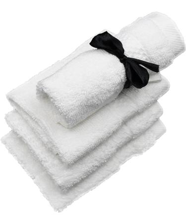 Leather & Looms 12 Pack Cotton Soft Washcloths 12x12 - Extra-Absorbent & Quick Drying (White) - Buy Online on SooperMarket.com