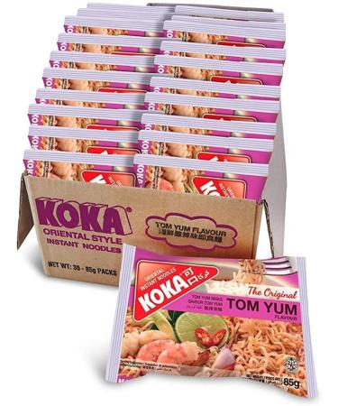 Koka Oriental Style Instant Noodles | Tom-Yum Flavour | Snack or Meal Accompaniment | Ready in 2 Minutes | 85g (Pack of 30) 85.00 g (Pack of 30) - Buy Online on SooperMarket.com