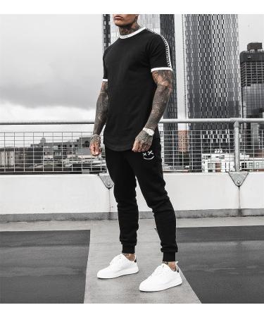 JMIERR Men's Tapered Gym Running Sweatpants Large - Black | Athletic Joggers with Pockets - Buy Online on SooperMarket.com