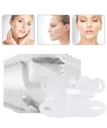 10 pieces Facial Slimming Lifting Chin Belt V-shaped thin Face Hydrotherapy Whitening Pull Mask for Neck and Chin Lift Anti-Aging Reduce Wrinkles Dark Spots and Fine Lines Reduce Double Chin
