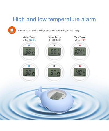 Whale Shaped Baby Thermometer - Infant Bath Safety Water Temperature Tester & Floating Toy with Intelligent Timing - Buy Online on SooperMarket.com