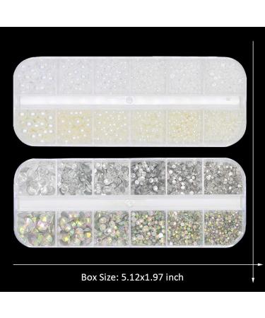4000 PCS Crystal AB Rhinestones & Pearls Set with Tweezer - Nail Art, DIY Crafts, Face & Clothing Embellishments - Buy Online on SooperMarket.com