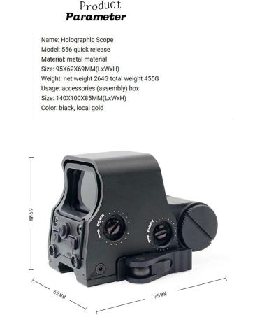 AKFIRE 556 Red Green Dot Sight Scope - Replica Metal Holographic for Outdoors Hunting (Black) - Buy Online on SooperMarket.com