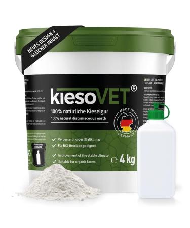 Greenpet Kiesovet Kieselgur for chickens 4kg - pure biological diatomic soil including dust bottle in the bucket pebbles powder organic product for chicken stalls chickens & poultry farms