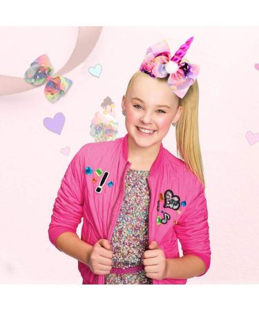 8 Inch Unicorn Hair Bows for Girls - JoJo Siwa Style Hair Accessories with Alligator Clips - Perfect Xmas Gift Set - Buy Online on SooperMarket.com