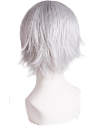 MapofBeauty Men's Short Straight Wig - Silver Grey Cosplay Costume - Buy Online on SooperMarket.com