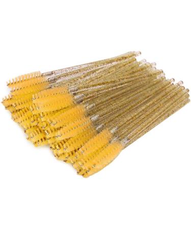 Disposable Eyelash Brushes 50 Pieces Nylon Make-up Brushes Mascara Sticks Eyelashes Eyebrows Disposable Portable Brush (Yellow) - Buy Online on SooperMarket.com