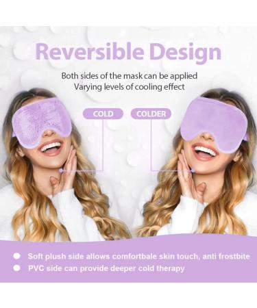 Gamufw Cooling Eye Mask Hot Cold Therapy Gel Eye Mask for Puffy Eye Migraine Relief Headache Dark Circles Dry Eyes Swollen Eyes Sinus Pain (Purple) - Buy Online on SooperMarket.com