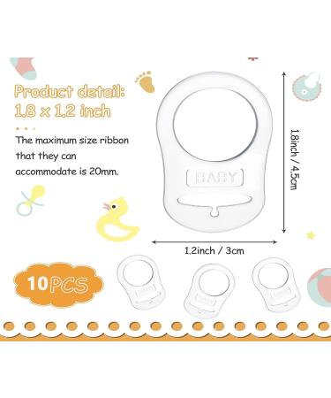 10PC Silicone Rings for Pacifier Chains - Soft Transparent Baby Pacifier Holders & Clips - Buy Online on SooperMarket.com