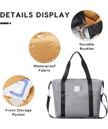 SONARIN Large Capacity Waterproof Baby Changing Bag - Stylish Satchel with Stroller Straps, Changing Mat & Travel Convenience in Grey - Buy Online on SooperMarket.com
