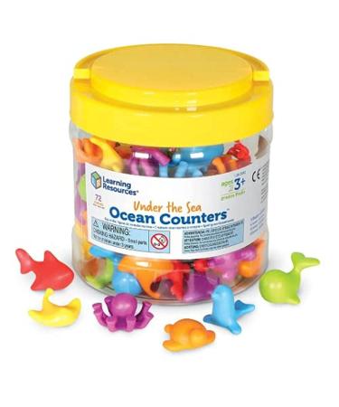 Learning Resources Under The Sea Ocean Counters - 72 Pieces, Ages 3+ Toddler Learning Toys, Counting Toys for Kids, Math Counters for Kids