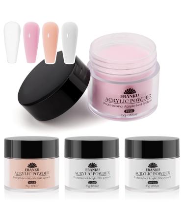 Acrylic Nail Powder Set  EBANKU 4 Colors Nail Powder Professional Nail DIY Kits Colored Acrylic Nail Powder for Acrylic Nail
