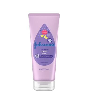 Johnson's Baby Bedtime Moisturizing Body Cream, Relaxing Aromas, Night Time Baby Massage Cream for Dry Skin Relief, Hypoallergenic, No Parabens, Phthalates or Dyes, 8 fl. oz