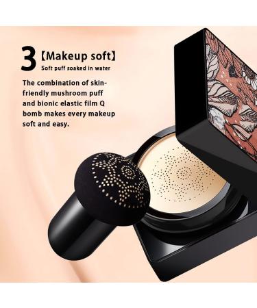 Mushroom Head Air Cushion BB Cream CC Cream Foundation + Makeup Sponge | Long-lasting, Waterproof, Natural Moisturizing Concealer - Buy Online on SooperMarket.com