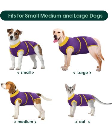 Kuoser Dog Body After Surgery - Breathable Recovery Suit for Male & Female Dogs | Leakage Protection & Anti-Licking | Purple L (1 Pack) - Buy Online on SooperMarket.com