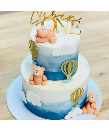 SugArt 3 Teddy Bears Cake Topper Party Decoration Fondant Edible Great for Kids Boy Girl first Birthday Christening Baby shower easy to Use. - Buy Online on SooperMarket.com