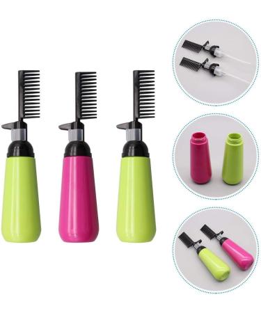 Lurrose 3pcs 130ml Hair Dye Bottle Root Comb Applicator Bottle Hair Coloring Dyeing Dispensing Bottle Container for Home Shop Scalp Treatment Perming Tools (Random Color) - Buy Online on SooperMarket.com