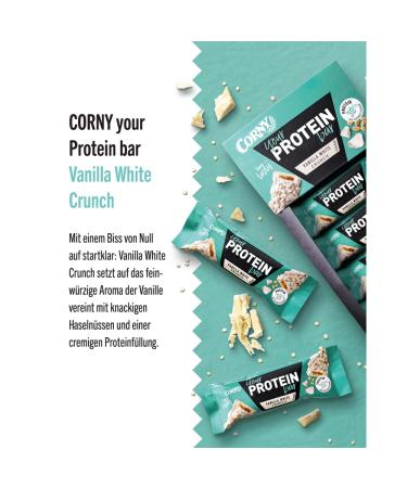 Buy Corny Protein Crunchy Vanilla & White Chocolate Bars | 30% Protein No Added Sugar | Bulk Pack of 12x45g - International Shipping Available - Buy Online on SooperMarket.com