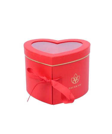 Xixcherg Heart-Shaped Paper Mache Boxes for Packaging Luxury Flower Cardbord Boxes with Lids and Ribbons Ideal for Crafting & Storage Accessories Cosmetics Jewelry Gifts Home (Red)
