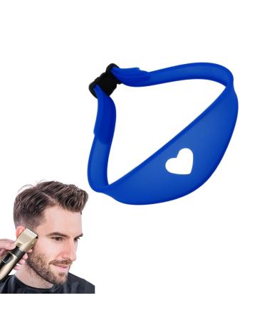 Adjustable Neck Hair Guide - Hair Trimming Guide Tool for Cutting Portable Silicone Haircut Bands Hairline Shaping Tool for DIY Home Haircuts Blue