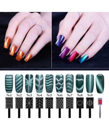 Dekaim 9Pcs Cat Eye Magnetic Nail Polish Set - 3D LED UV Gel Art Tools for Stunning Manicures - International Shipping - Buy Online on SooperMarket.com