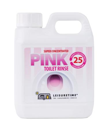 LeisureTime Conc. Pink Toilet Rinse 25 Dose - Septic Tank Safe/Formaldehyde Free Eco Toilet Cleaner for Camping Toilet/Portable Toilet - Caravan Accessories/Campervan Accessories UK