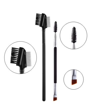 Metal Eyelash Comb & Eyebrow Brush Set - Professional Makeup Tools for Perfect Lash & Brow Definition | International Shipping - Buy Online on SooperMarket.com