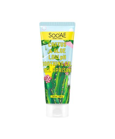 Soo'AE CACTUS & ALOE Low pH Soothing Gel 7.05 oz. Aloe vera gel for face with Cactus Extra Soothing Face and body after sun cooling gel