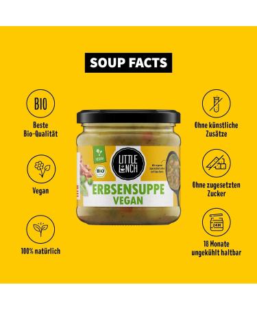 Little Lunch Bio Pea Soup Vegan 6x350g | Healthy Pea Stew No Added Sugar No Artificial Additives - Perfect Meat Alternative for Veganuary - Buy Online on SooperMarket.com