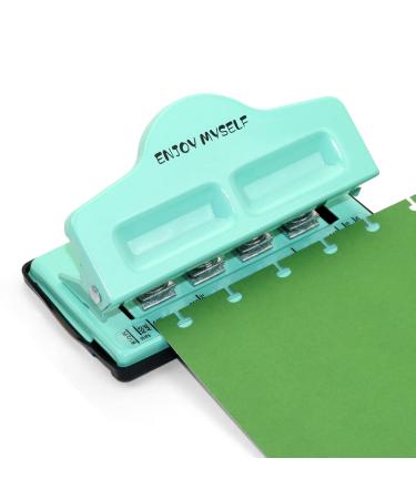 Enjoy Myself Mushroom Discbound Hole Punch  4 Holes Mushroom Paper Puncher for Disc Bound Planner (Lake Blue)