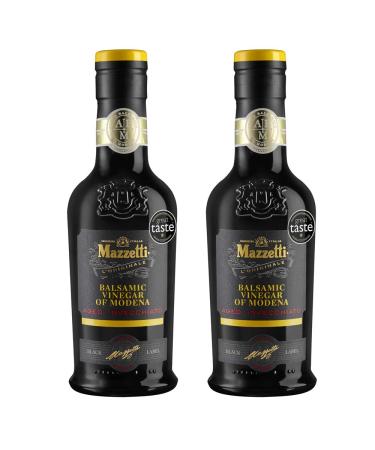 Mazzetti Aged Balsamic Vinegar of Modena Black Label. Sweet thick and rich. Aged in oak barrels for 3 years. Perfect with cheese or dessert. Made in Italy. 2 x 250ml